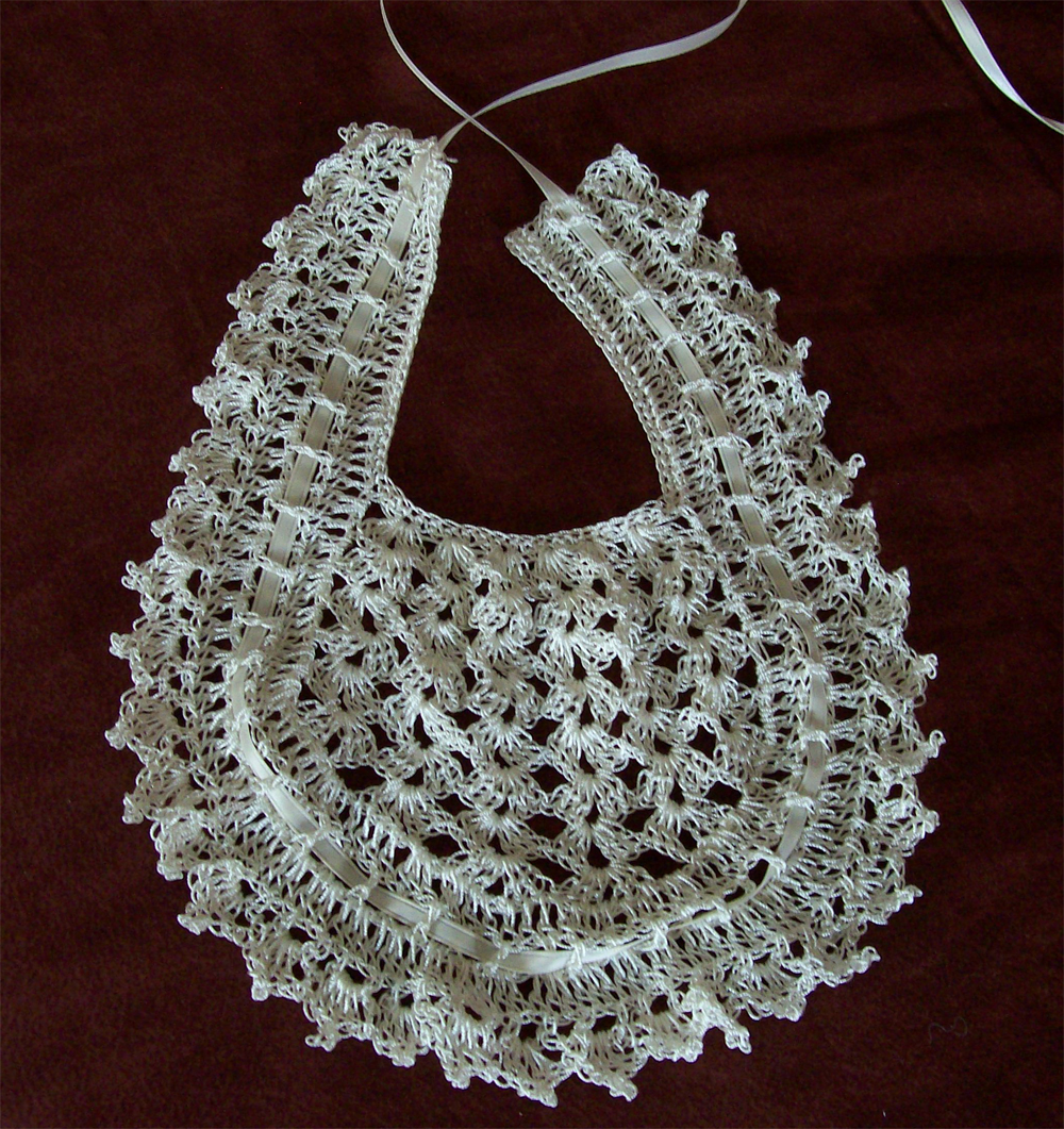 Silk crochet bib