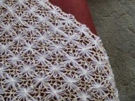 Square crochet daisy wheel shawl joined with silk (*includes the materials)